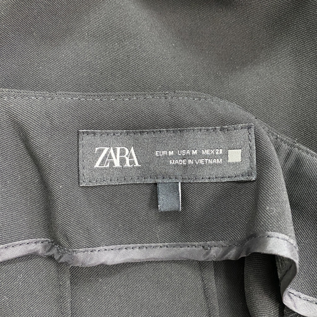 ZARA　ザラ　スラックス　ラップデザイン　アシンメトリー　黒　ブラック　Mサイズ　古着