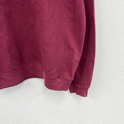00s　スウェット/トレーナー　3連プリント　ヴィンテージ　赤紫　ボルドー　2XLサイズ