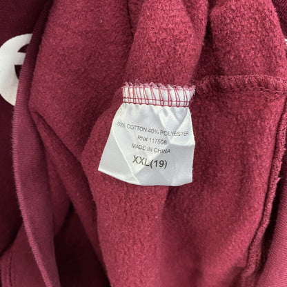 00s　スウェット/トレーナー　3連プリント　ヴィンテージ　赤紫　ボルドー　2XLサイズ