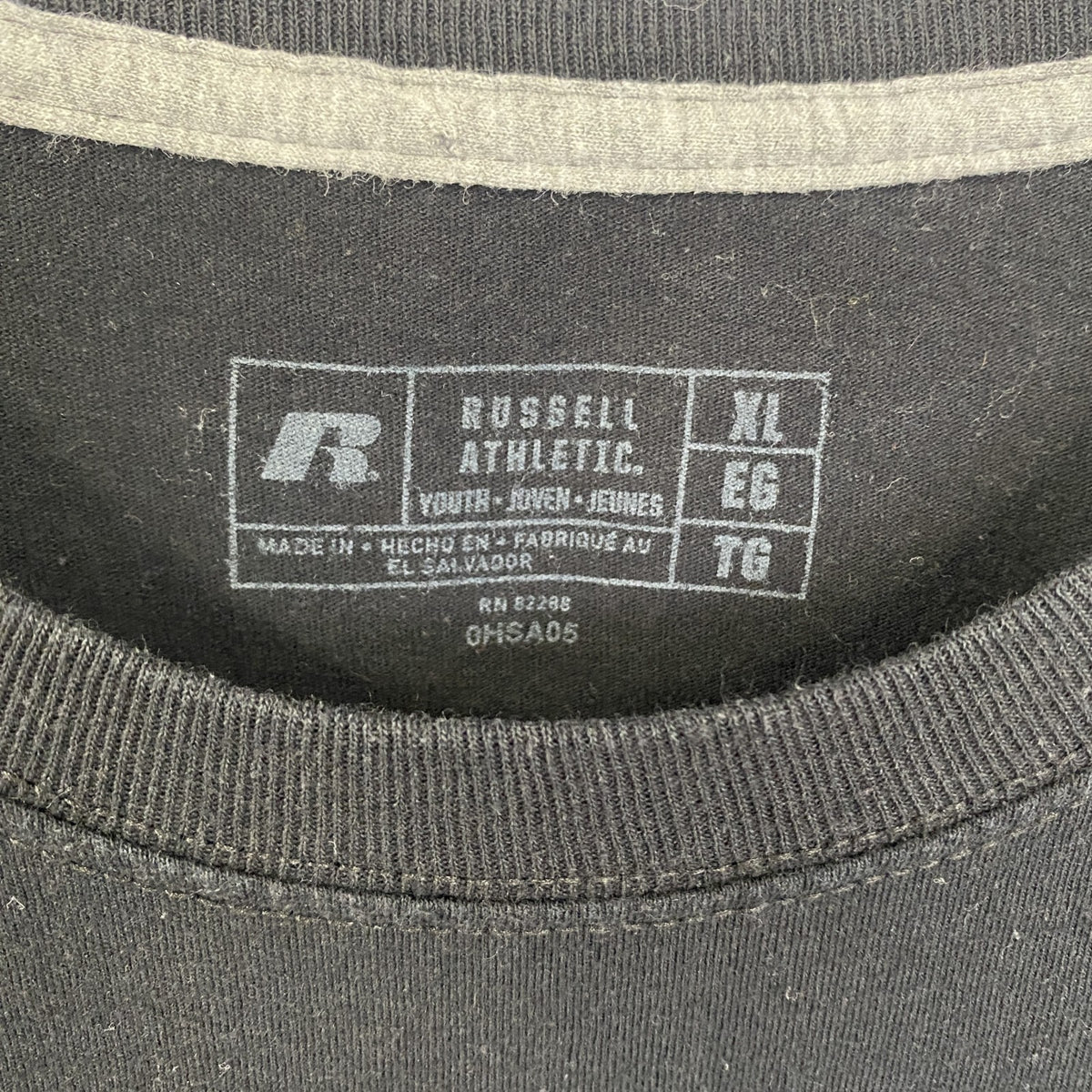 RUSSELL ATHLETC　ラッセル　半袖プリントTシャツ　3連プリント　バスケットボール　クルーネック　黒　ブラック　XLサイズ　古着