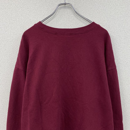 00s　スウェット/トレーナー　3連プリント　ヴィンテージ　赤紫　ボルドー　2XLサイズ