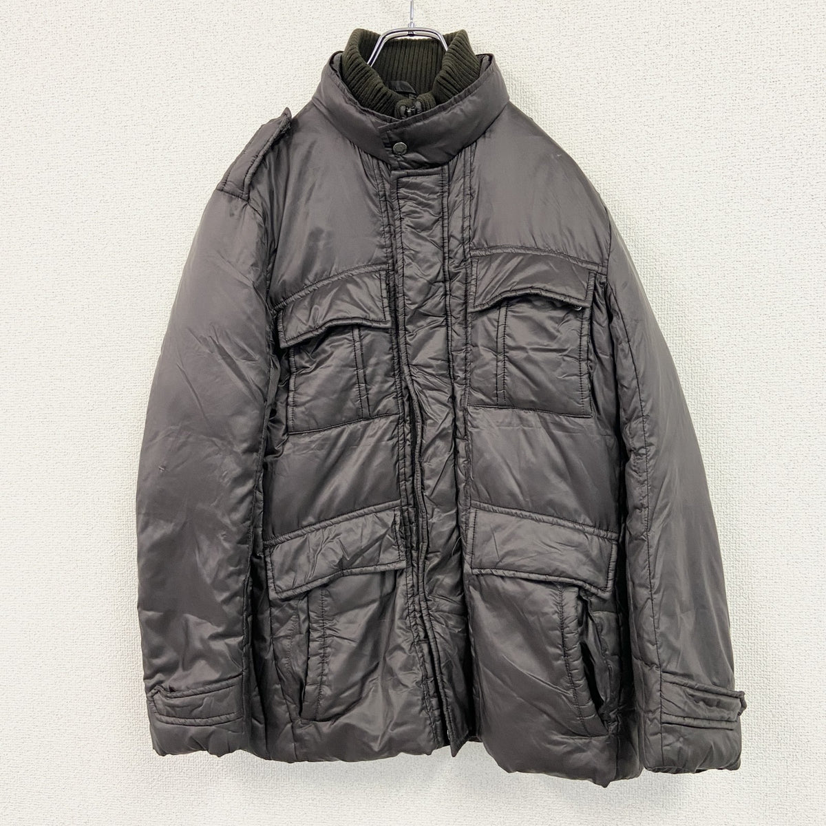 23区 HOMME　PERTEX　オンワード樫山　ダウンジャケット　比翼仕立て　4つポケット　フラップポケット　ダークブラウン　古着