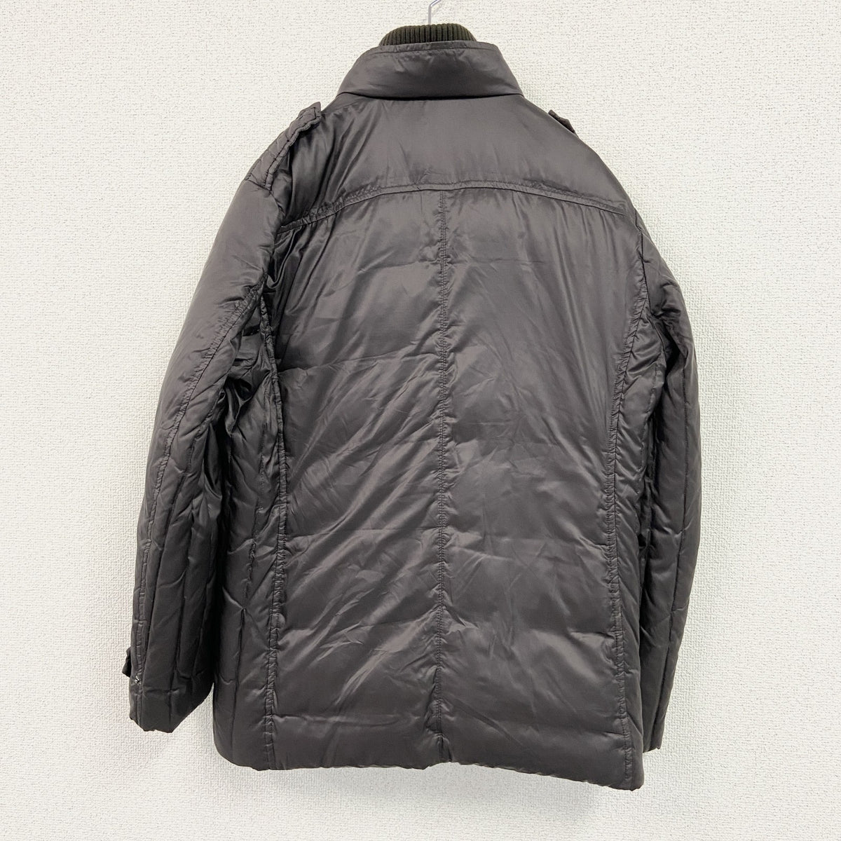 23区 HOMME　PERTEX　オンワード樫山　ダウンジャケット　比翼仕立て　4つポケット　フラップポケット　ダークブラウン　古着