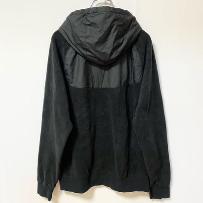 古着 used　NIKE ナイキ　長袖フリースジャケット　フルジップパーカー　ワンポイントロゴ刺繍　黒　ブラック