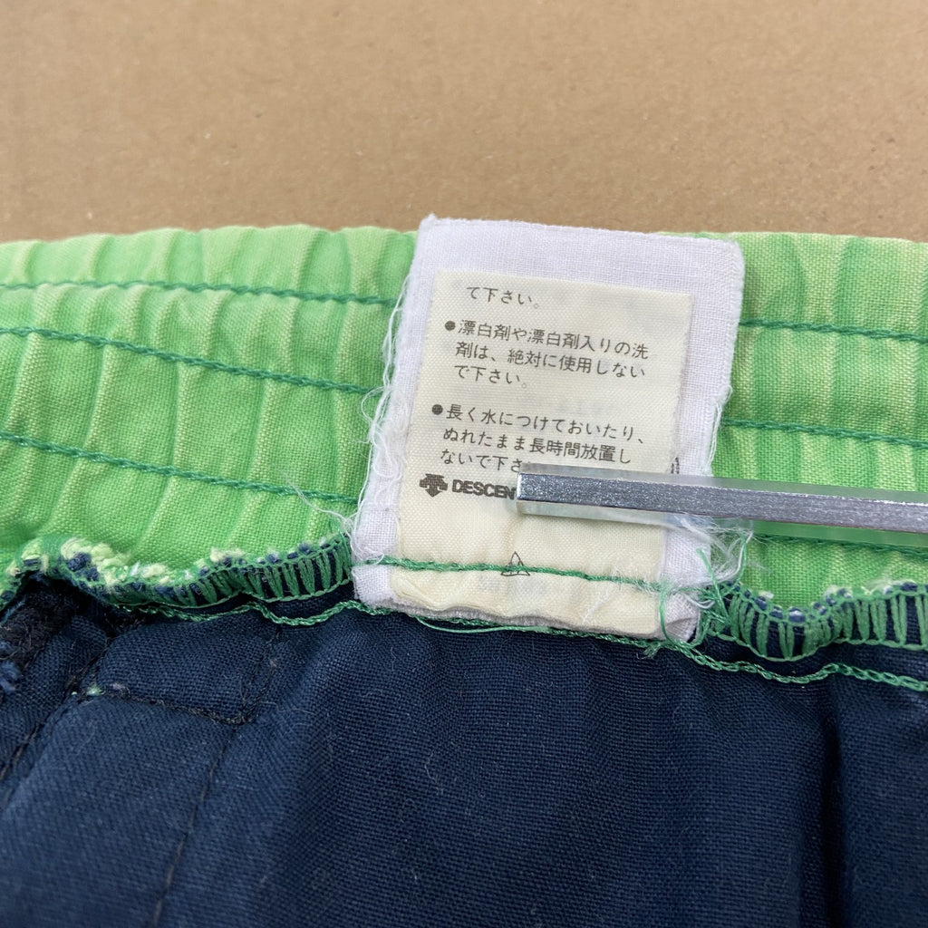 ～80s　adidas　アディダス　デサント　ハーフパンツ/ショートパンツ　バイカラー　グリーン　ネイビー　紺　Mサイズ　　ヴィンテージ　古着