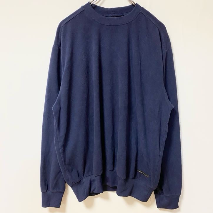 古着 used　NIKEGOLF ナイキゴルフ　長袖フリーススウェット　ワンポイント刺繍プルオーバー　ネイビー　紺　Mサイズ