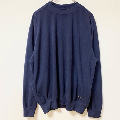 古着 used　NIKEGOLF ナイキゴルフ　長袖フリーススウェット　ワンポイント刺繍プルオーバー　ネイビー　紺　Mサイズ