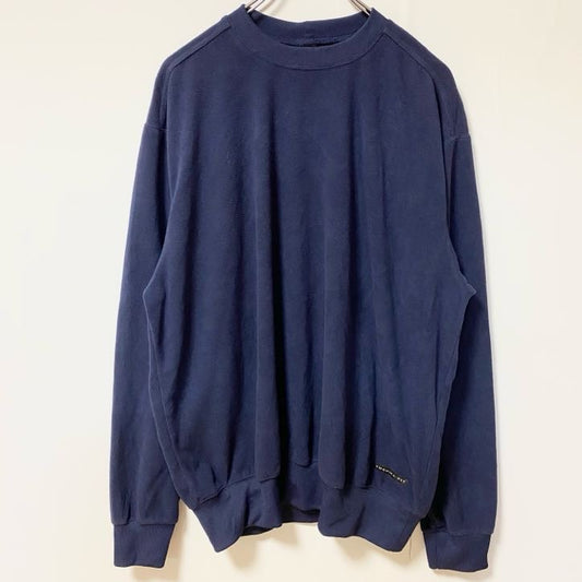 古着 used　NIKEGOLF ナイキゴルフ　長袖フリーススウェット　ワンポイント刺繍プルオーバー　ネイビー　紺　Mサイズ