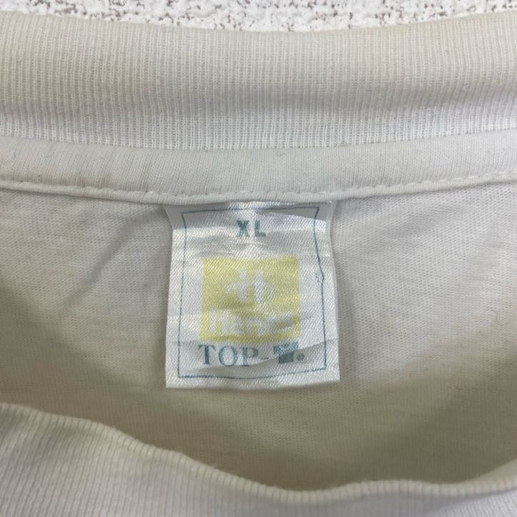 Hanes　ヘインズ　TOP　T　半袖プリントTシャツ　KVB　125　電車　白　ホワイト　XLサイズ　古着