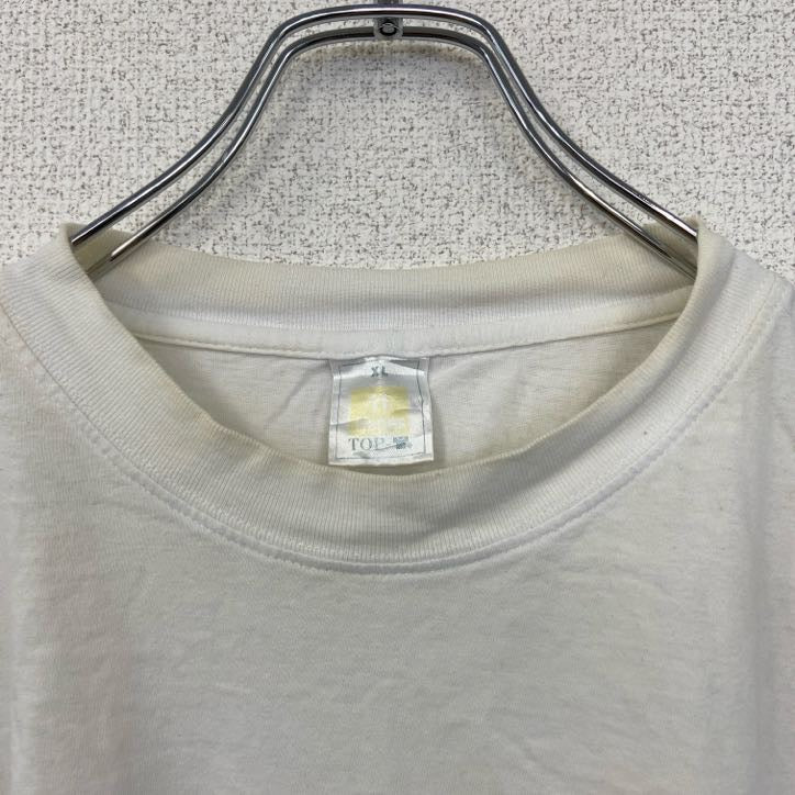 Hanes　ヘインズ　TOP　T　半袖プリントTシャツ　KVB　125　電車　白　ホワイト　XLサイズ　古着