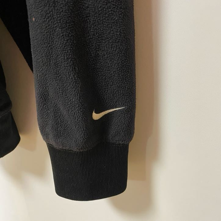 古着 used　NIKEGOLF　ナイキゴルフ　長袖フリーススウェット　ワンポイント刺繍　黒　ビックシルエット　XXLサイズ