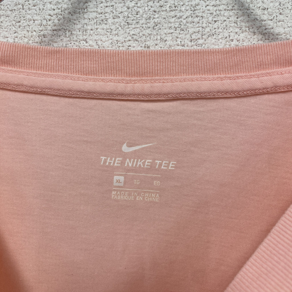 NIKE　ナイキ　半袖プリントTシャツ　デカロゴ　ピンク　XLサイズ　古着