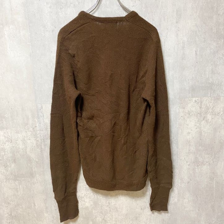 70s　IZOD LACOSTE アイゾッド　ラコステ　長袖Vネックセーター　ニット　ワンポイントロゴ　Sサイズ　　ヴィンテージ　古着