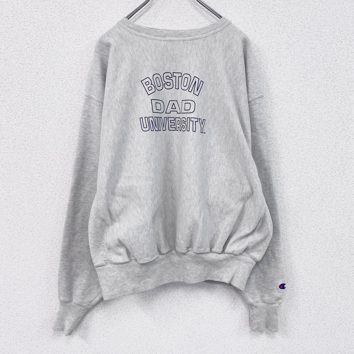 90s　Champion　チャンピオン　リバースウィーブ　スウェット/トレーナー　刺繍タグ　霜降りグレー　XLサイズ　　ヴィンテージ　古着