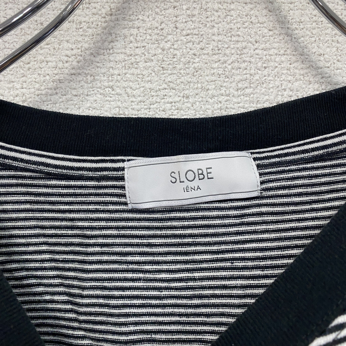 SLOBE IENA　スローブイエナ　半袖Tシャツ　ボーダー　黒　ブラック　古着
