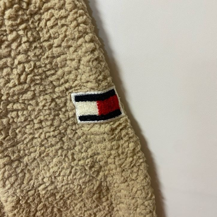 古着 used　TOMMY HILFIGER トミーヒルフィガー　長袖フリースジャケット　ワンポイントロゴ　ハイネック　Mサイズ