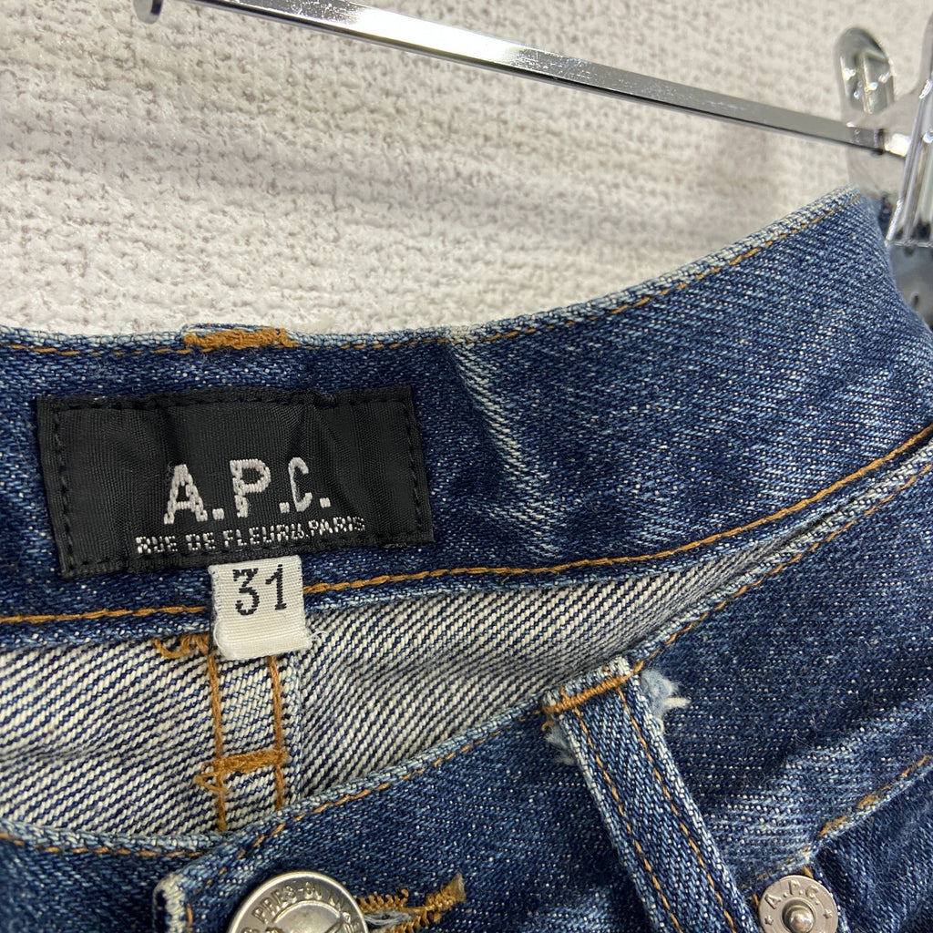 A.P.C．アーペーセー　デニムパンツ/ジーンズ　ジップフライ　縦落ち　インディゴ　31サイズ　古着