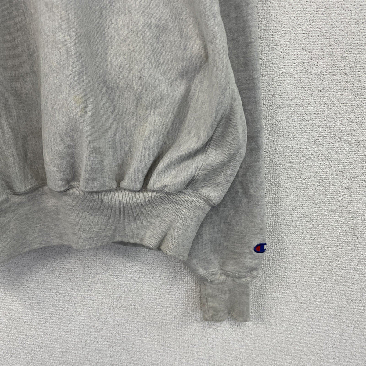 90s　Champion　チャンピオン　リバースウィーブ　スウェット/トレーナー　刺繍タグ　霜降りグレー　XLサイズ　　ヴィンテージ　古着