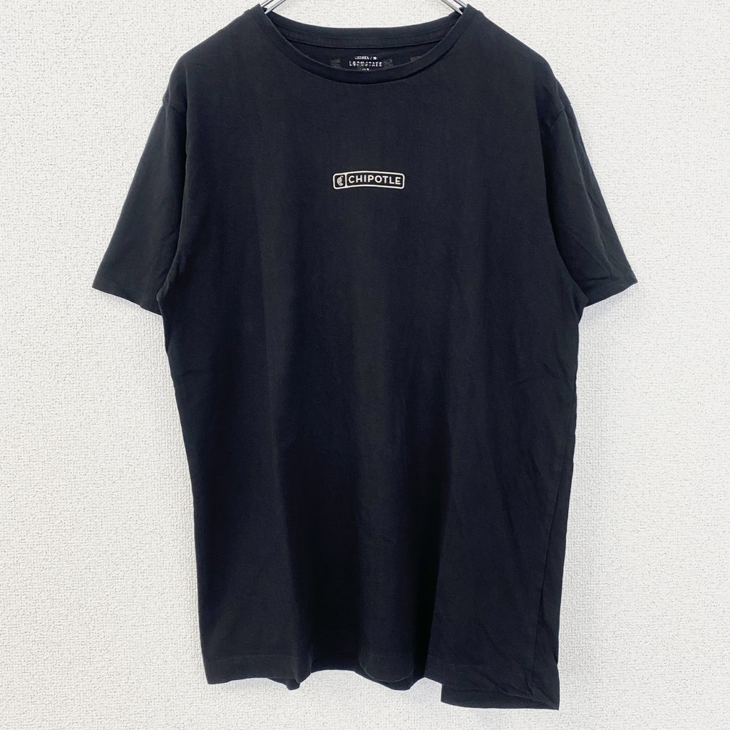 CHIPOTLE　半袖プリントTシャツ　バックプリント　クルーネック　レトロデザイン　黒　ブラック　Mサイズ　古着