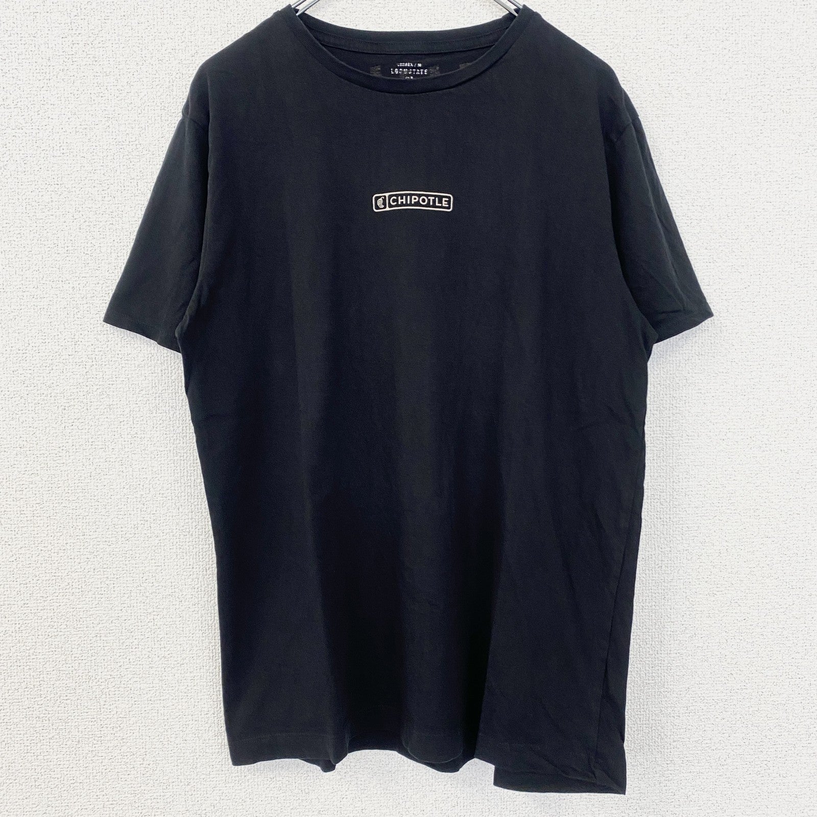 CHIPOTLE　半袖プリントTシャツ　バックプリント　クルーネック　レトロデザイン　黒　ブラック　Mサイズ　古着