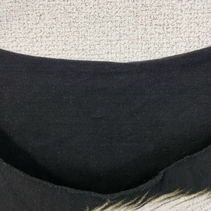 タンクトップ　ノースリーブス　WiLD　ワシ　バイク　エンジン　モーターサイクル　アニマル　黒　ブラック　古着