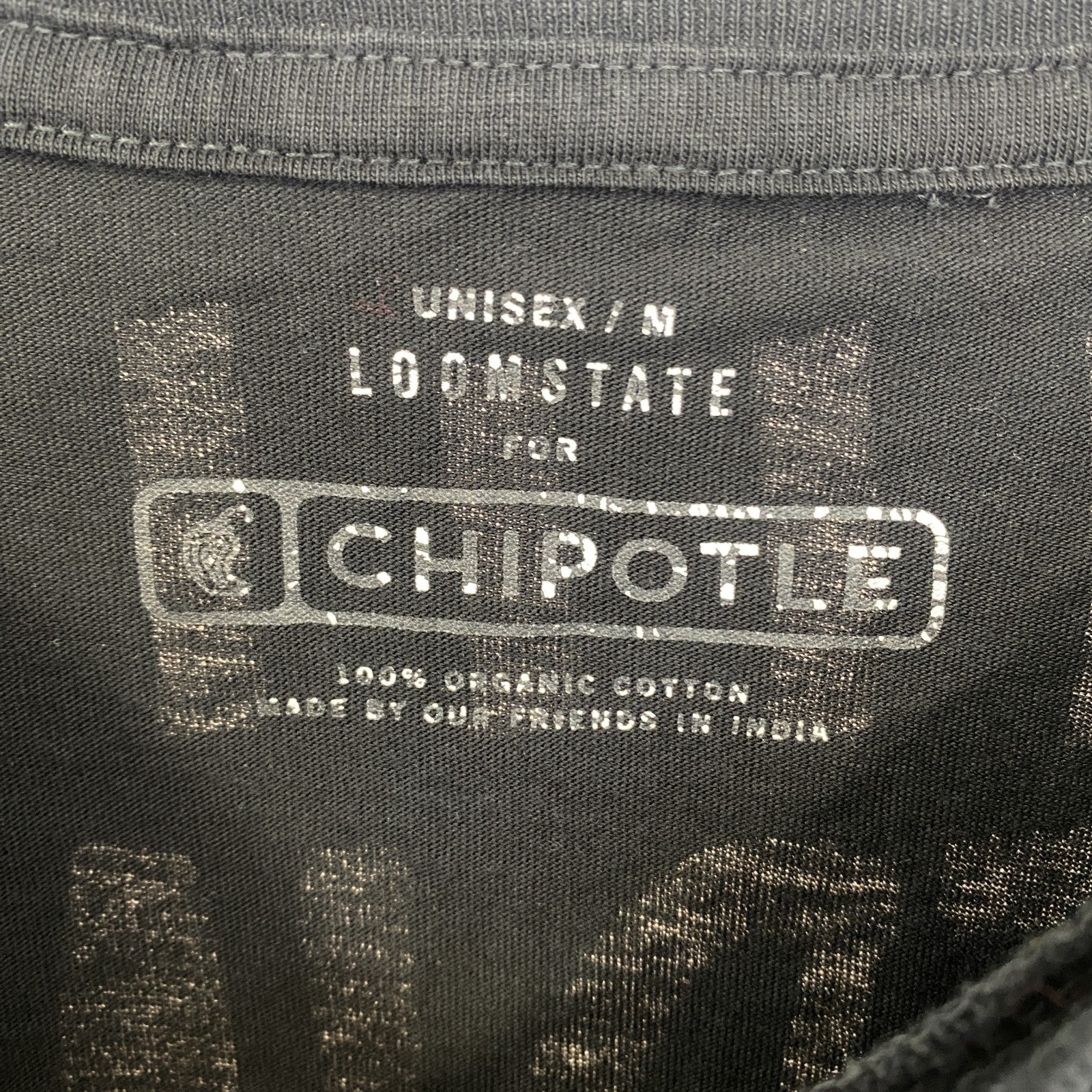 CHIPOTLE　半袖プリントTシャツ　バックプリント　クルーネック　レトロデザイン　黒　ブラック　Mサイズ　古着