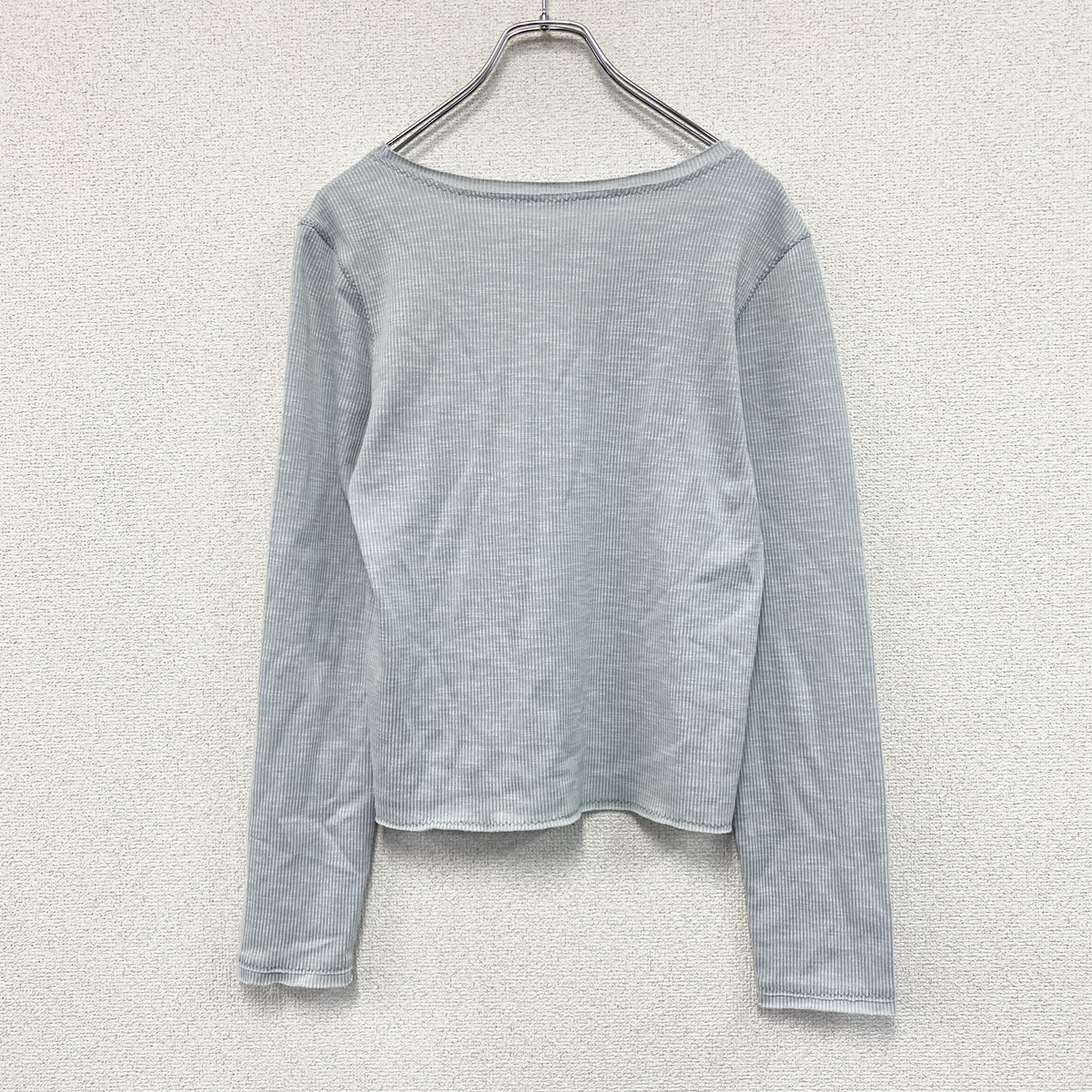 TINA:JOJUN　ティーナジョジュン　スタープリントリブロンT/長袖Tシャツ　水色　ライトブルー　Mサイズ　古着