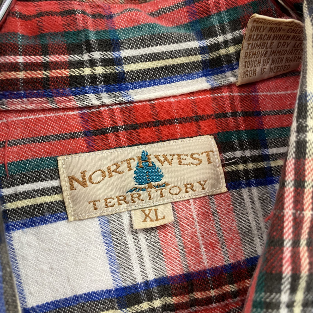 90s　NORTH WEST TERRITORY　長袖ネルシャツ　ヴィンテージ　チェック柄　赤　レッド　XLサイズ　