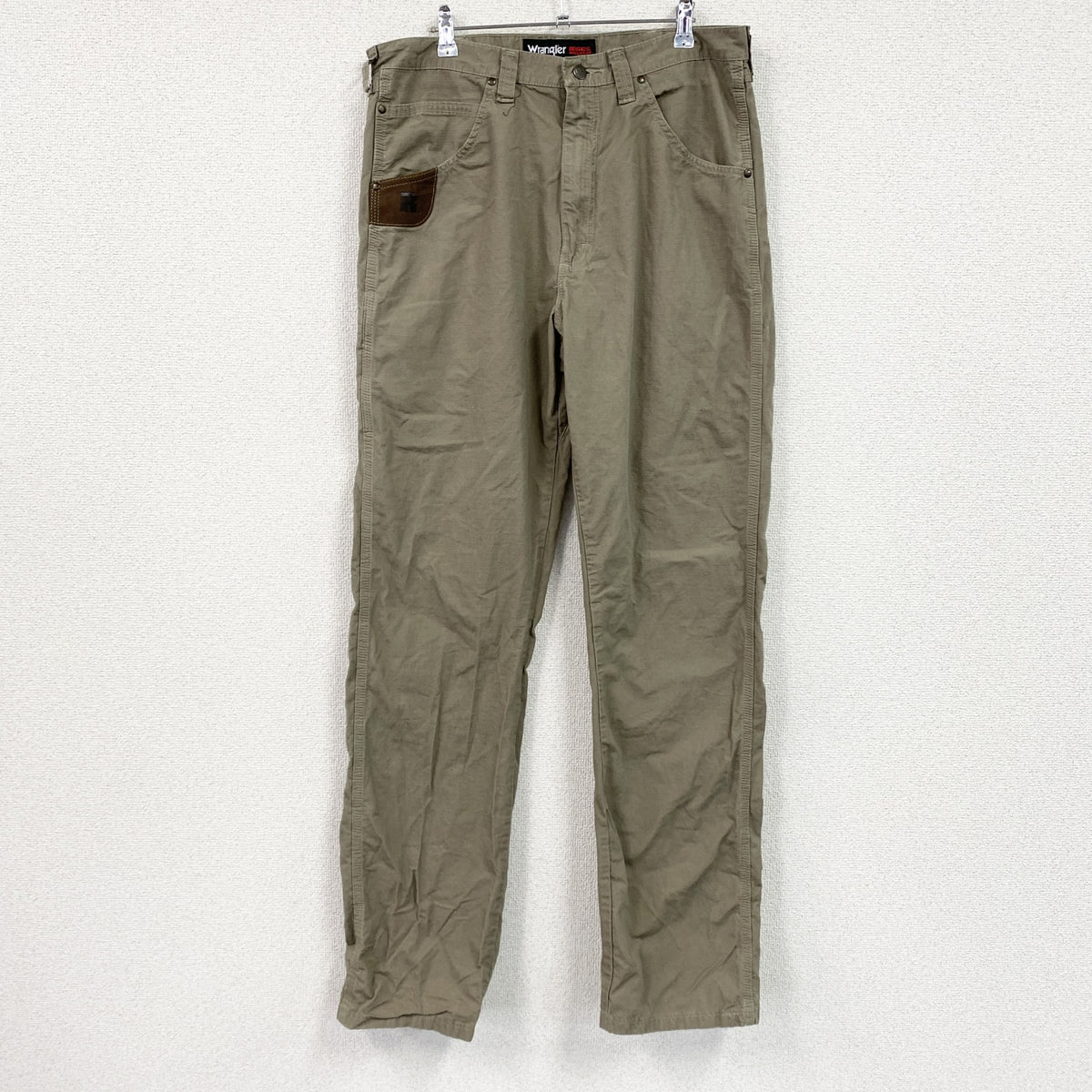 Wrangler RIGGS　ラングラー　ストレートパンツ　リップストップ　ジップフライ　ブラウン　ベージュ　W34サイズ　古着