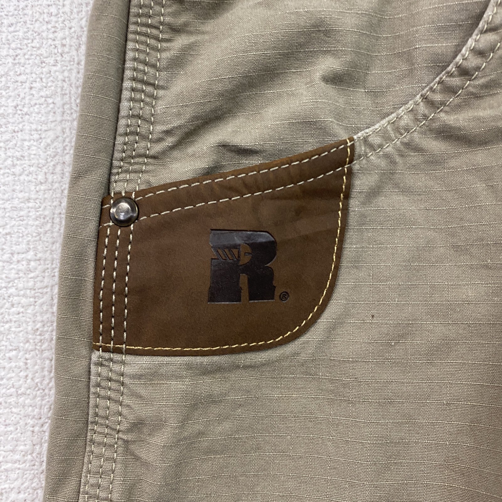 Wrangler RIGGS　ラングラー　ストレートパンツ　リップストップ　ジップフライ　ブラウン　ベージュ　W34サイズ　古着