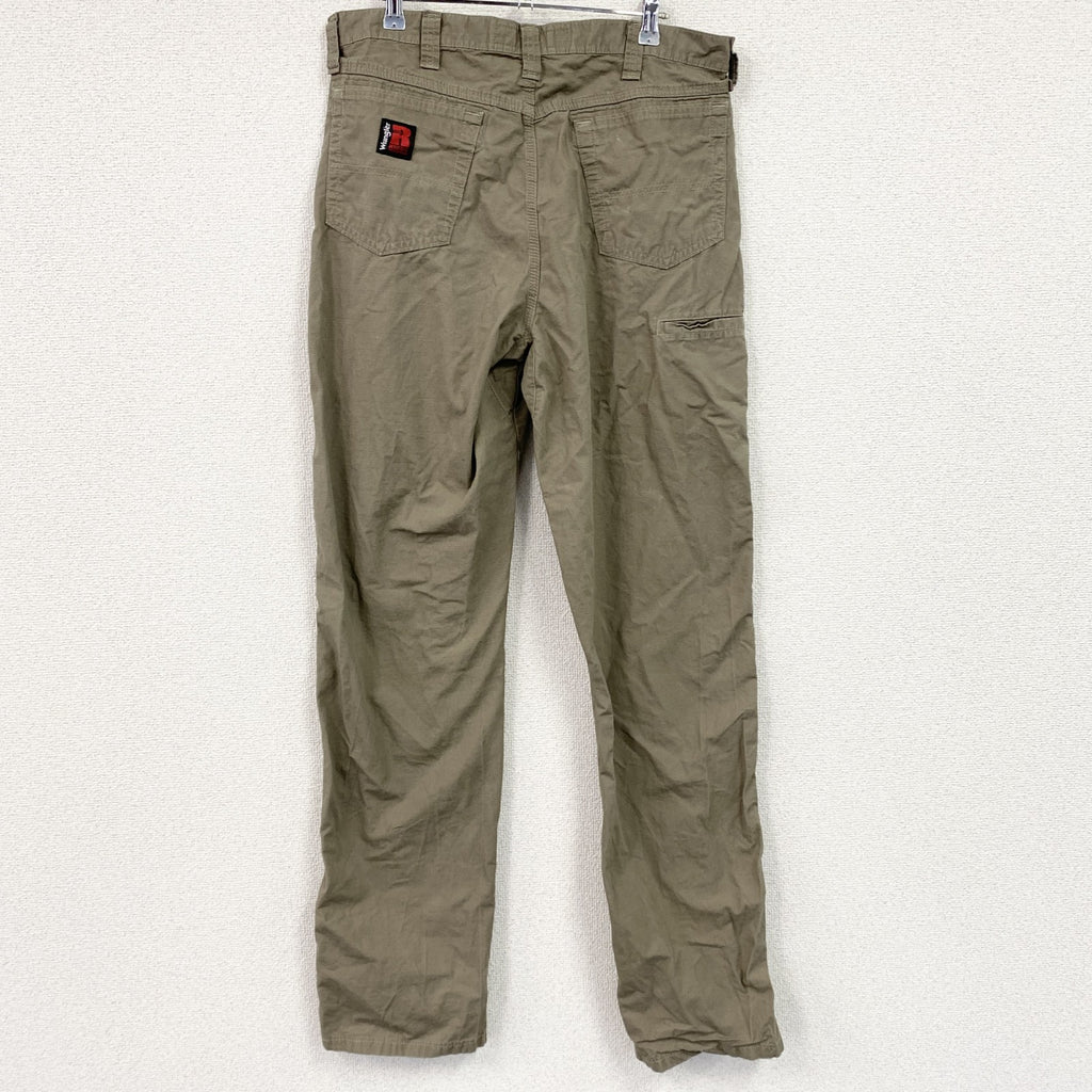 Wrangler RIGGS　ラングラー　ストレートパンツ　リップストップ　ジップフライ　ブラウン　ベージュ　W34サイズ　古着