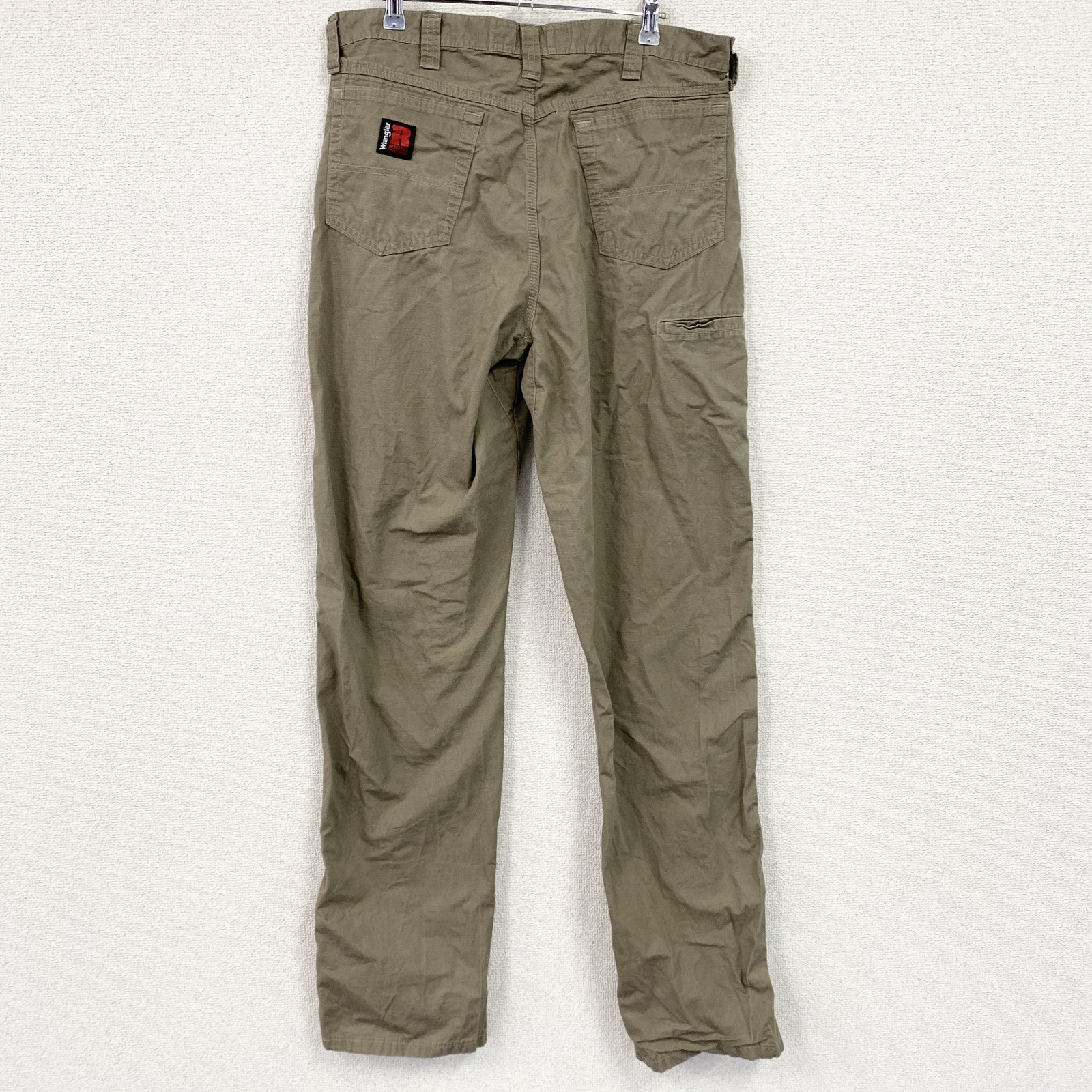 Wrangler RIGGS　ラングラー　ストレートパンツ　リップストップ　ジップフライ　ブラウン　ベージュ　W34サイズ　古着