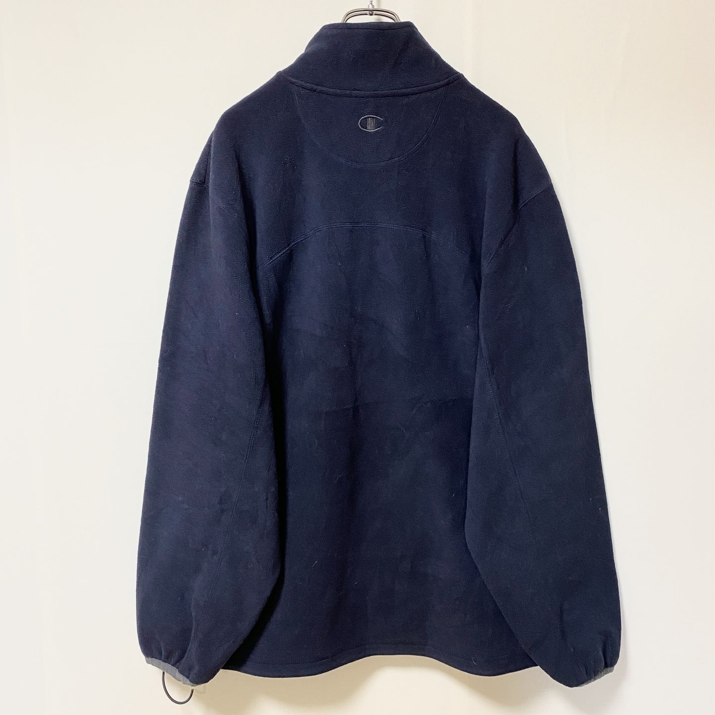 古着 used　Champion チャンピオン　長袖ハーフジップフリースジャケット　プルオーバー　ワンポイントロゴ刺繍　Lサイズ