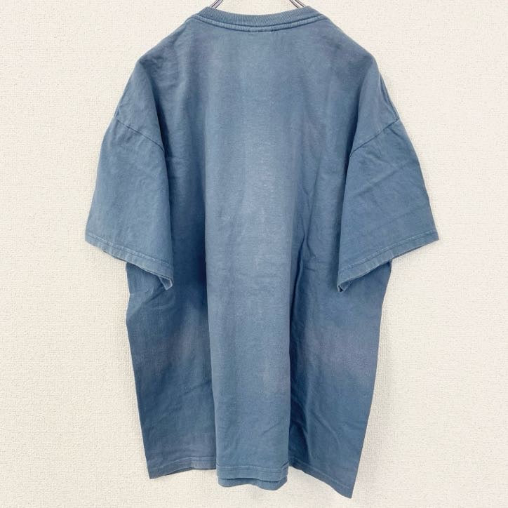 GILDAN　ギルダン 半袖プリントTシャツ　メッセージ　オーバーサイズ　レトロ　青　ブルー　XLサイズ　古着