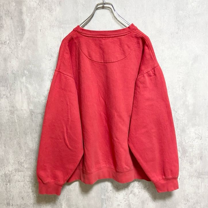 長袖ビッグプリントスウェット　トレーナー　クルーネック　SELFMADE　赤　レッド　秋冬服　Lサイズ　古着
