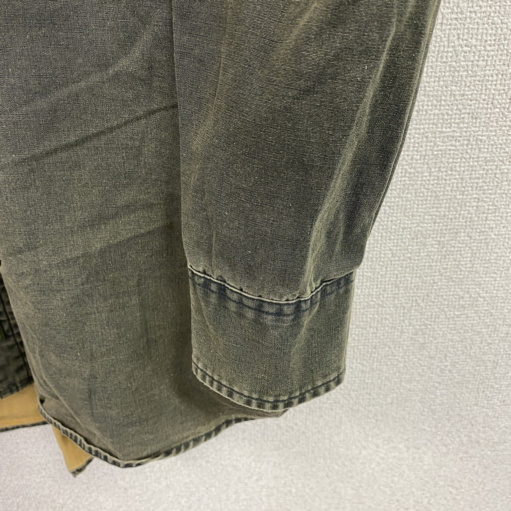 ～00s　Timberland　ティンバーランド　長袖シャツジャケット　2つポケット　無地　ヴィンテージ　灰色　グレー　XLサイズ　古着