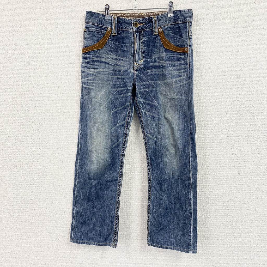 EDWIN 　エドウィン　デニムパンツ/ジーンズ　縦落ち　鬼ヒゲ　ジップフライ　インディゴ　30サイズ　古着