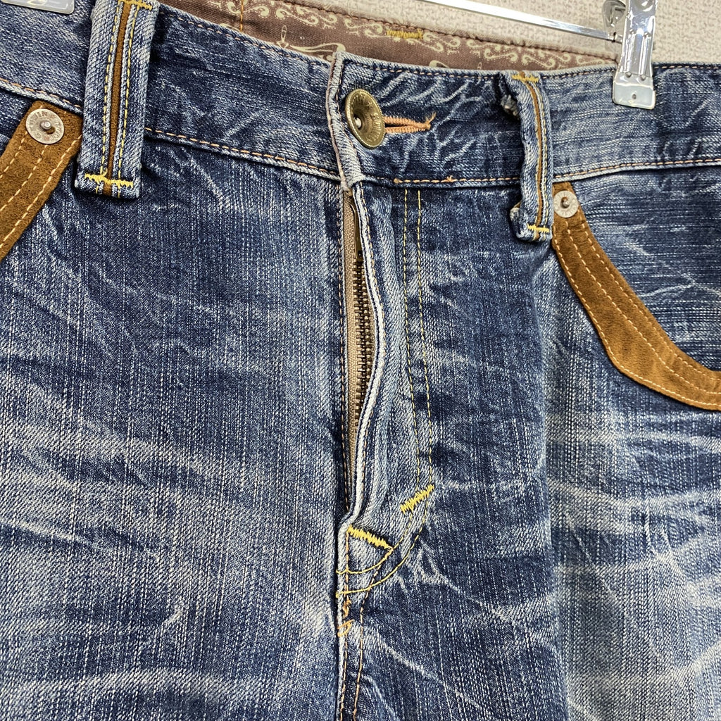 EDWIN 　エドウィン　デニムパンツ/ジーンズ　縦落ち　鬼ヒゲ　ジップフライ　インディゴ　30サイズ　古着