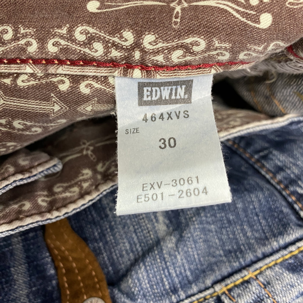 EDWIN 　エドウィン　デニムパンツ/ジーンズ　縦落ち　鬼ヒゲ　ジップフライ　インディゴ　30サイズ　古着