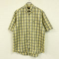Timberland　ティンバーランド　半袖シャツ　チェック柄　総柄　黄色　イエロー　Mサイズ　古着