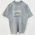 Kangaroo　カンガルー　半袖アニマル刺繍Tシャツ　クルーネック　オーストラリア　シドニー　グレー　灰色　Sサイズ　古着