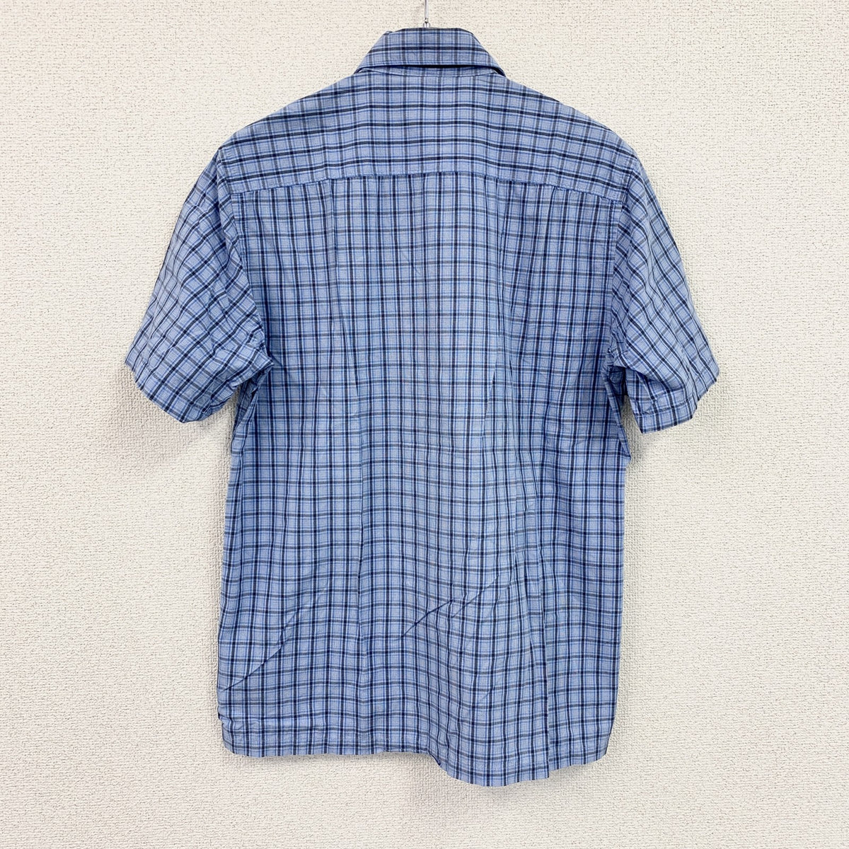 GAP　ギャップ　半袖シャツ　チェック柄　水色　ライトブルー　Sサイズ　古着