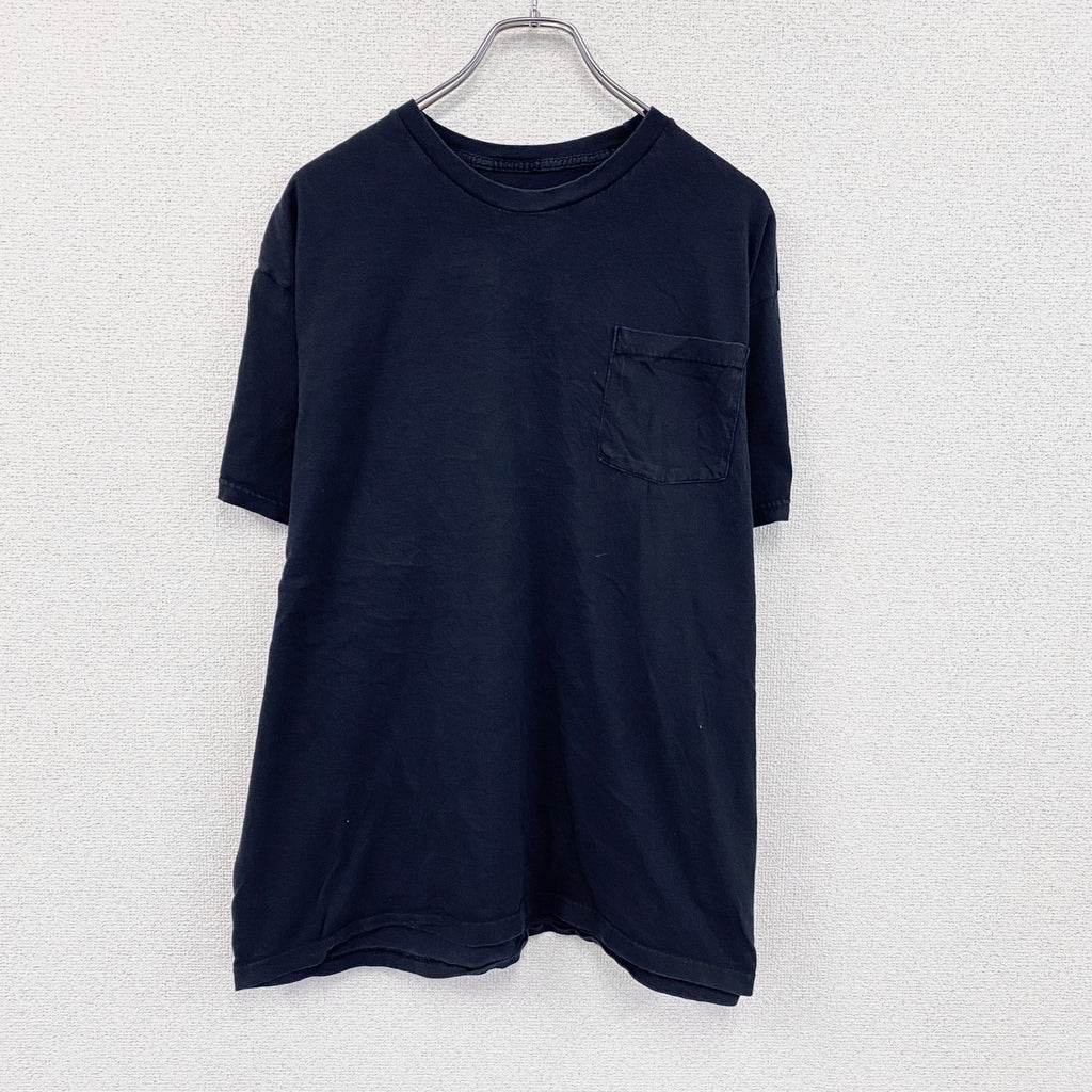 FRUIT OF THE LOOM　フルーツオブザルーム　半袖プリントTシャツ　無地　ネイビー　紺　2XLサイズ　古着