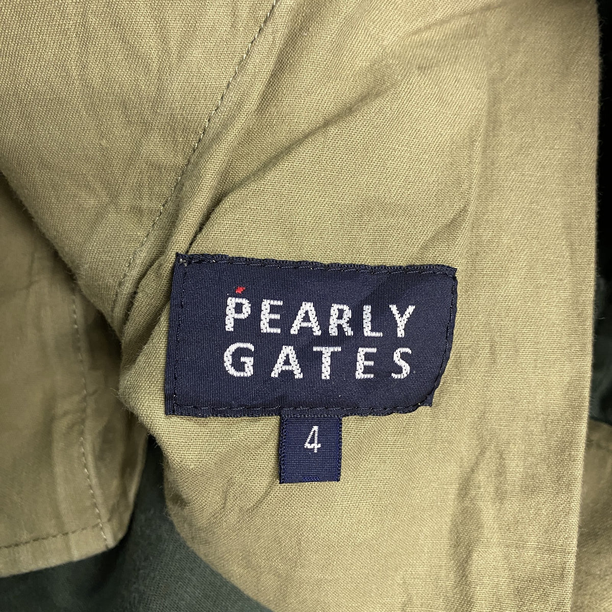 PEARLY GATES　パーリーゲイツ　チノストレッチパンツ　ウサギ柄　スカル　刺繍ロゴ　ゴルフ　緑　グリーン　4サイズ チノパン メンズ 古着