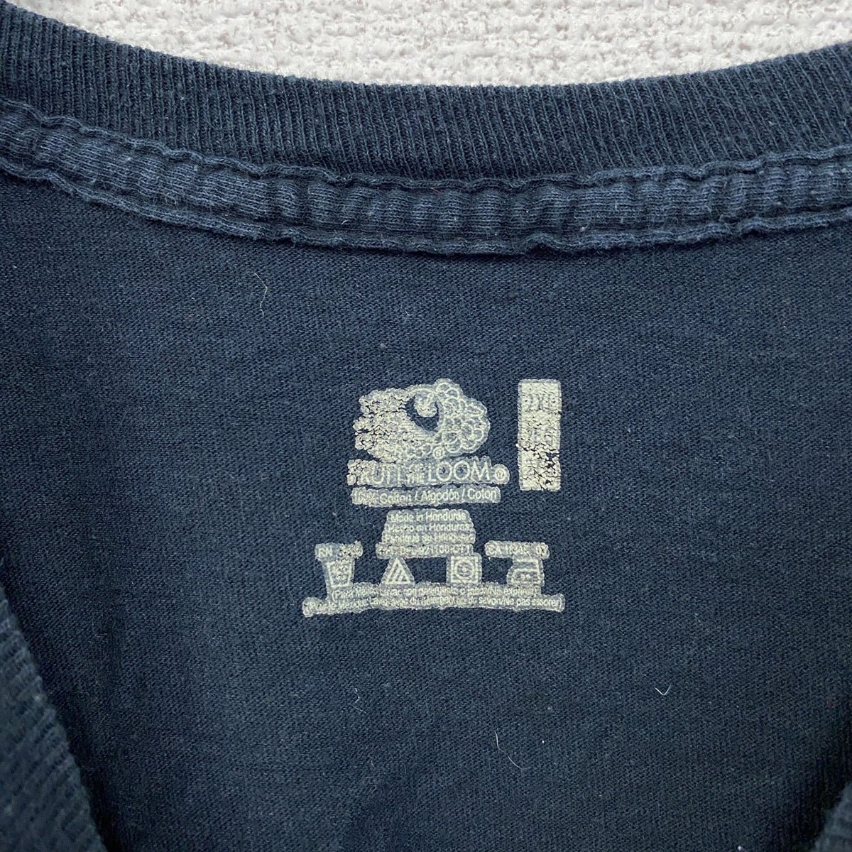 FRUIT OF THE LOOM　フルーツオブザルーム　半袖プリントTシャツ　無地　ネイビー　紺　2XLサイズ　古着
