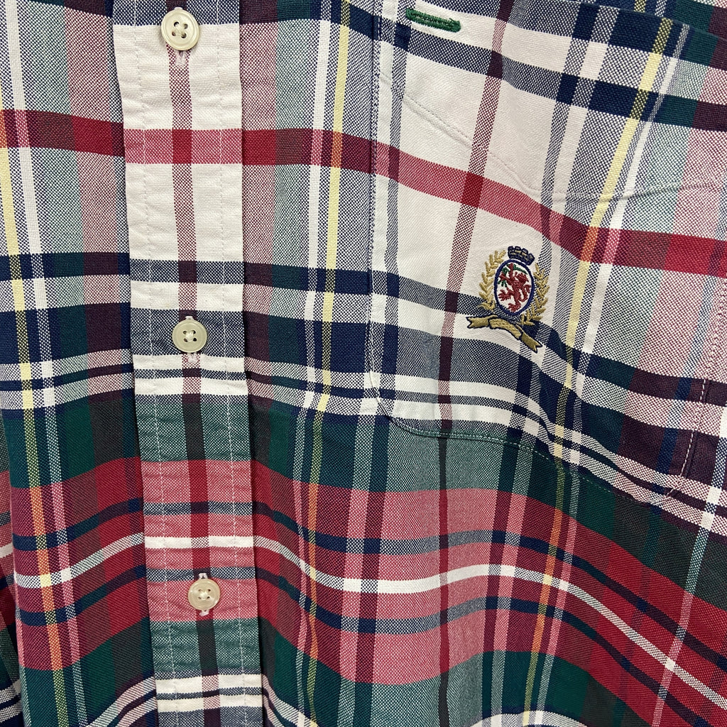 TOMMY HILFIGER　トミーヒルフィガー　長袖ボタンシャツ　チェック柄　マルチカラー　Lサイズ メンズ 古着
