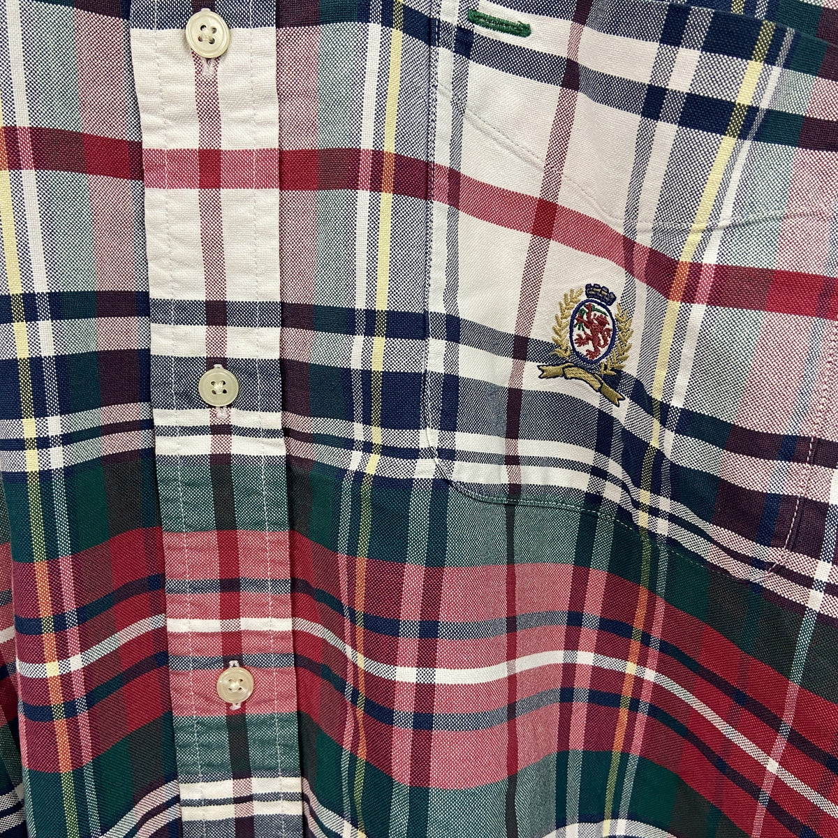 TOMMY HILFIGER　トミーヒルフィガー　長袖ボタンシャツ　チェック柄　マルチカラー　Lサイズ メンズ 古着