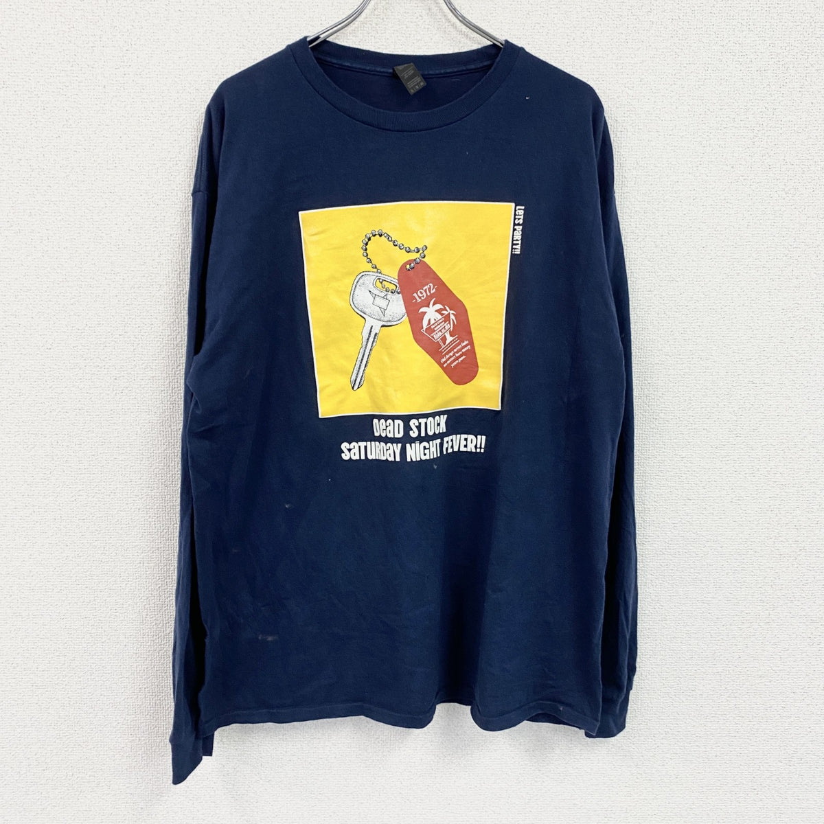 GILDAN　ギルダン　長袖Tシャツ/ロンT　グラフィック　紺　ネイビー　XLサイズ　