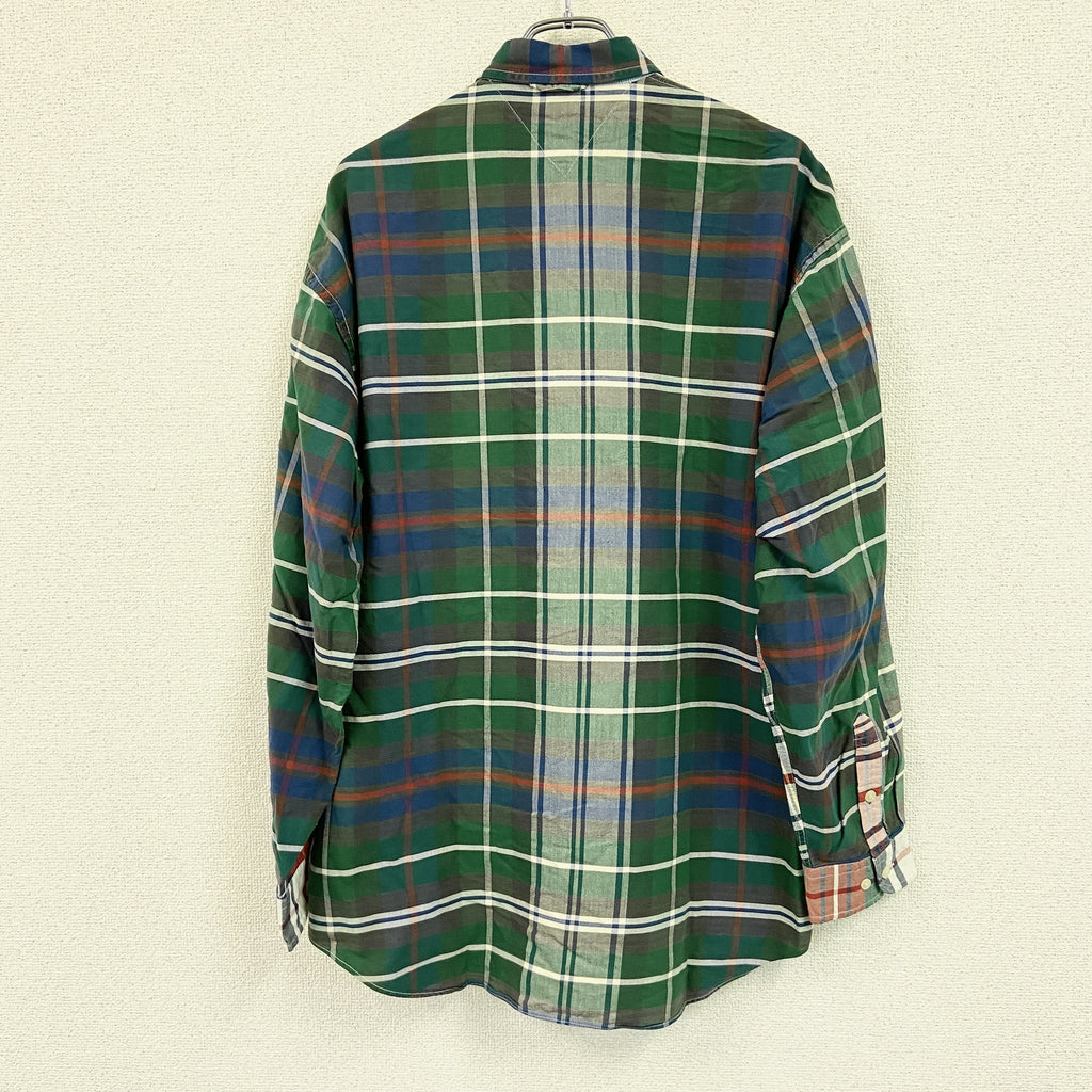 TOMMY HILFIGER　トミーヒルフィガー　長袖ボタンシャツ　チェック柄　マルチカラー　Lサイズ メンズ 古着