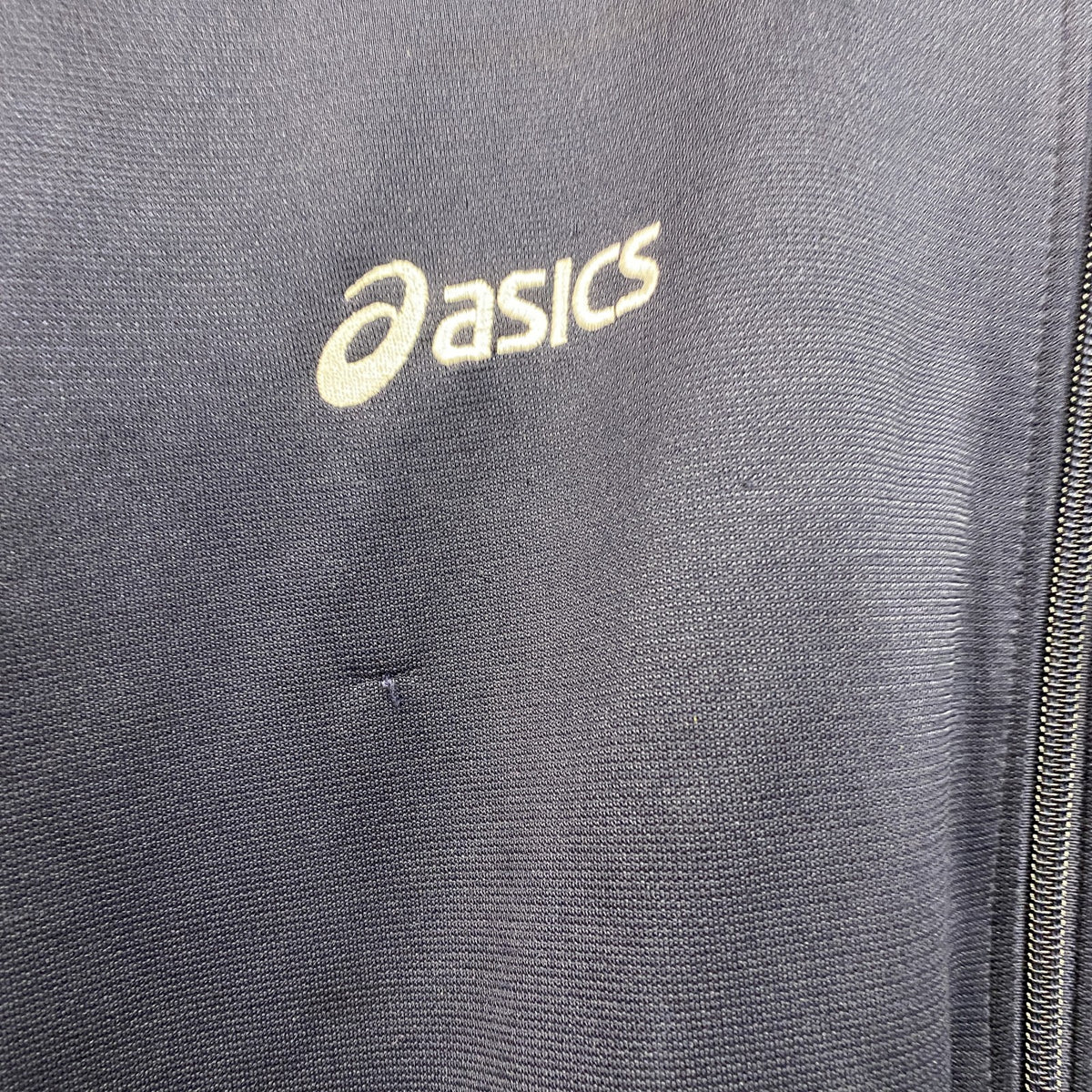 00s～　Asics　アシックス　トラックジャケット/ジャージ　刺繍ロゴ　紺　ネイビー　0サイズ　